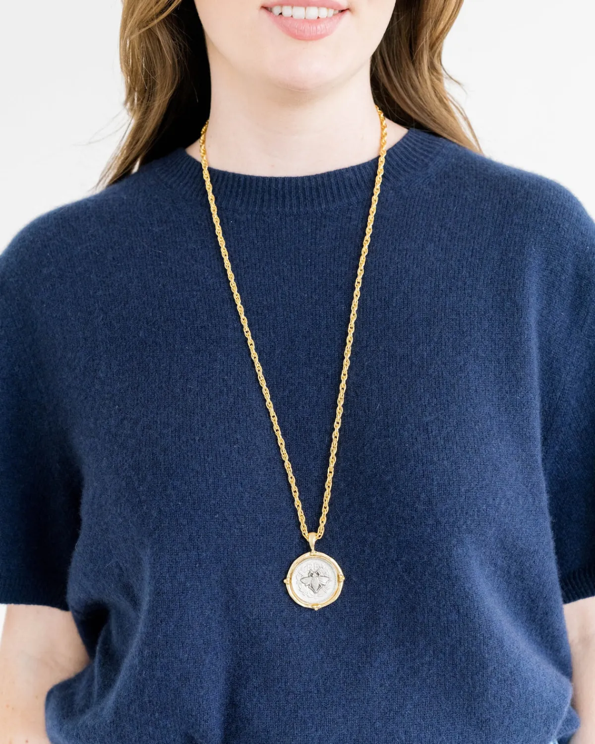 Long Coin Pendant Necklace|Susan Shaw Hot
