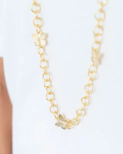Long Linked Butterfly Chain Necklace|Susan Shaw Hot