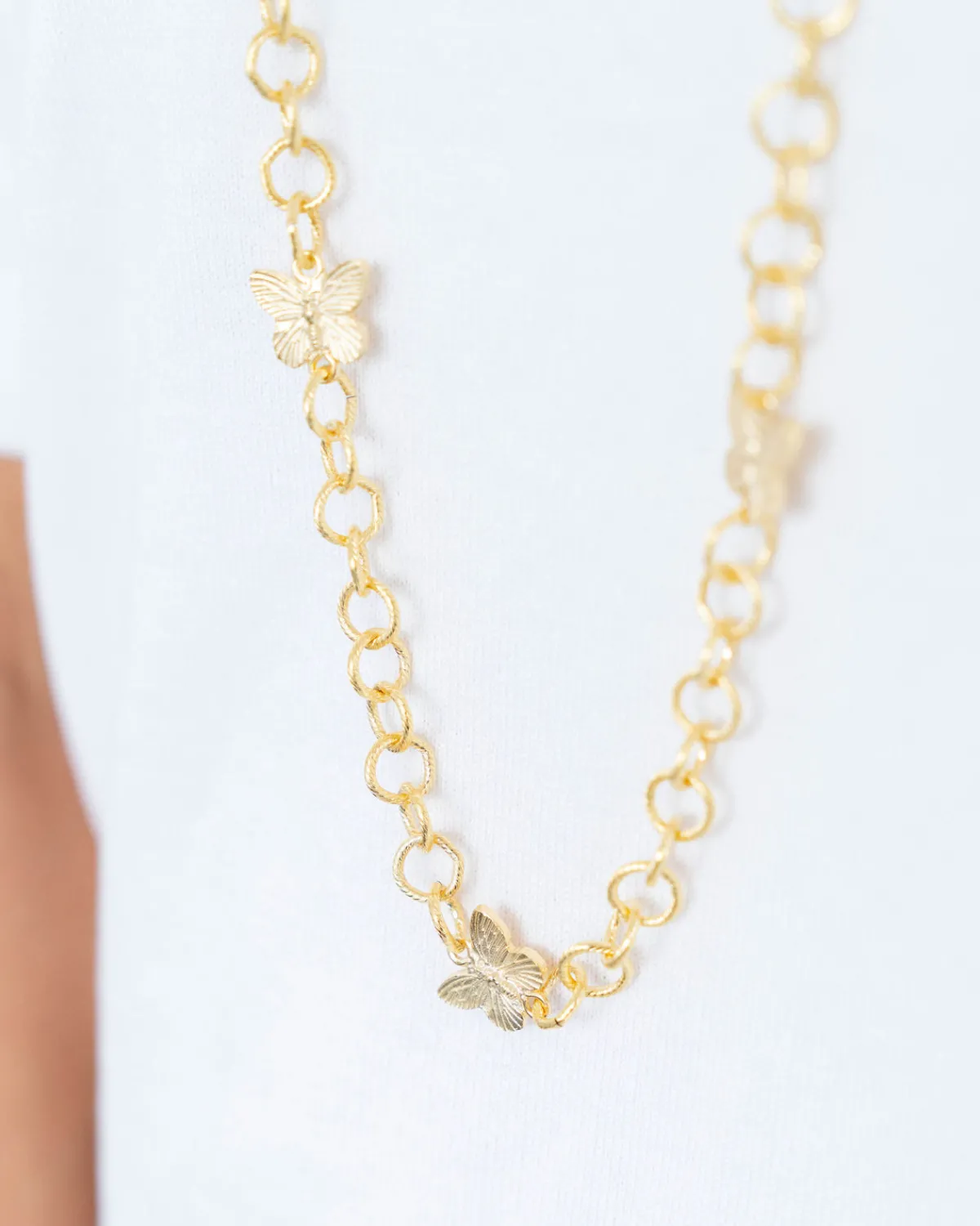 Long Linked Butterfly Chain Necklace|Susan Shaw Hot
