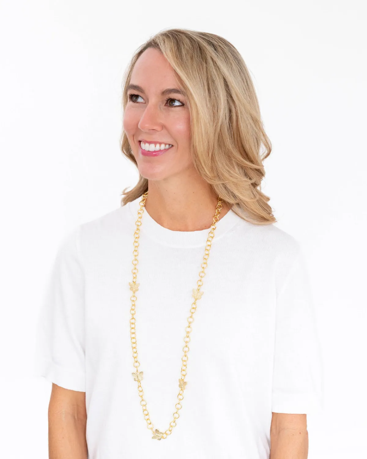 Long Linked Butterfly Chain Necklace|Susan Shaw Hot