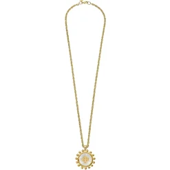 Long Mother of Pearl Jerusalem Cross Necklace|Susan Shaw