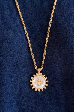 Long Mother of Pearl Jerusalem Cross Necklace|Susan Shaw