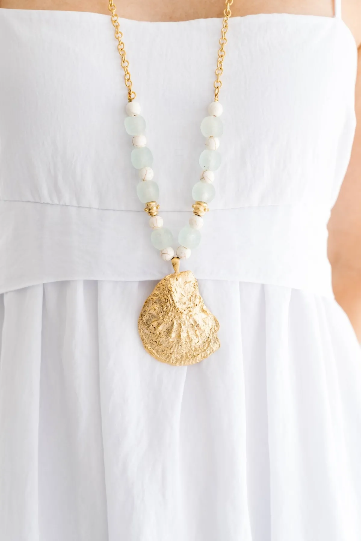 Long Oyster and Pearl Necklace|Susan Shaw Discount