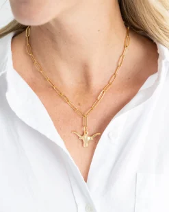 Medium Longhorn Paperclip Necklace|Susan Shaw New