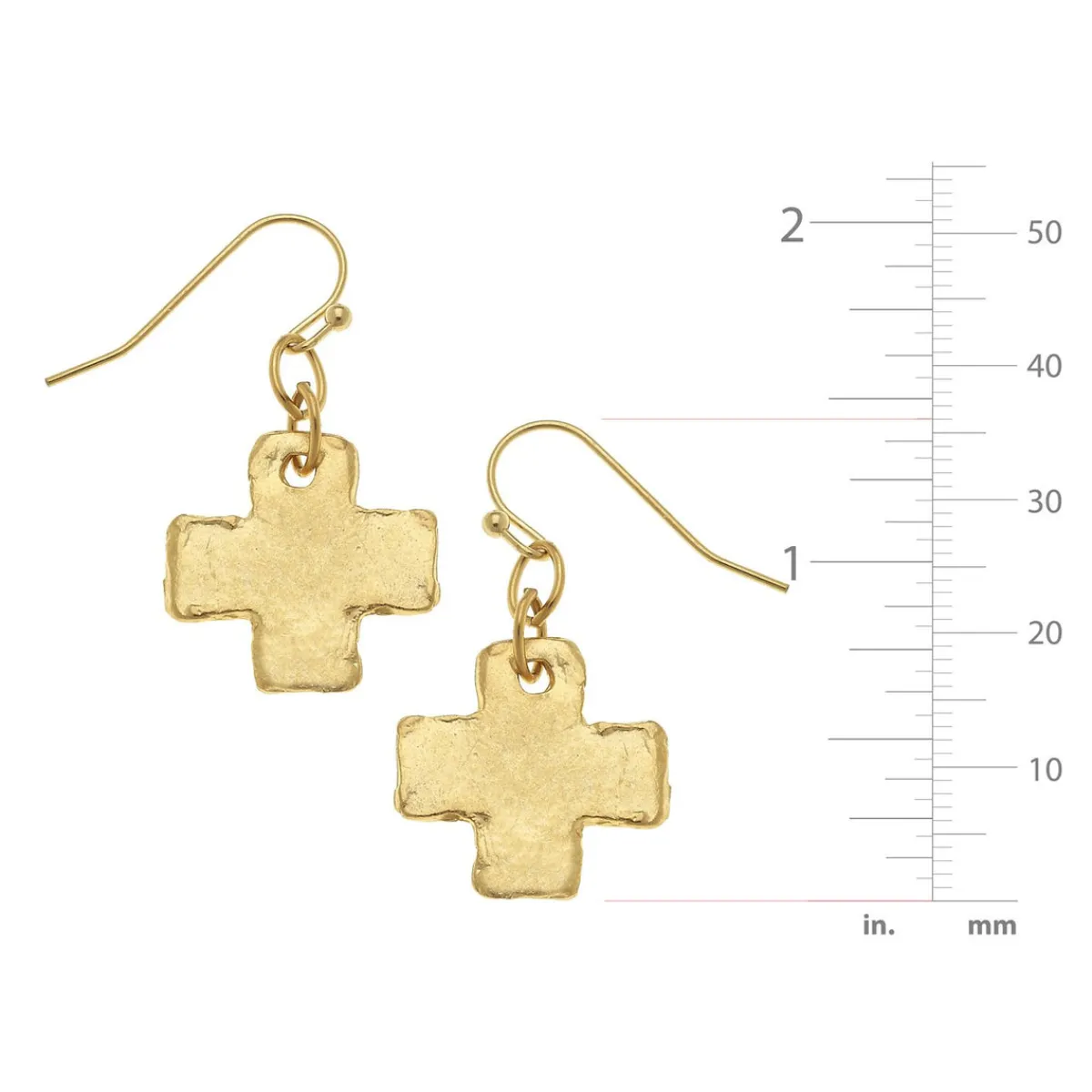 Mini Square Cross Earrings|Susan Shaw Clearance