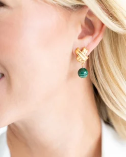 Mini X Malachite Drop Studs|Susan Shaw Sale