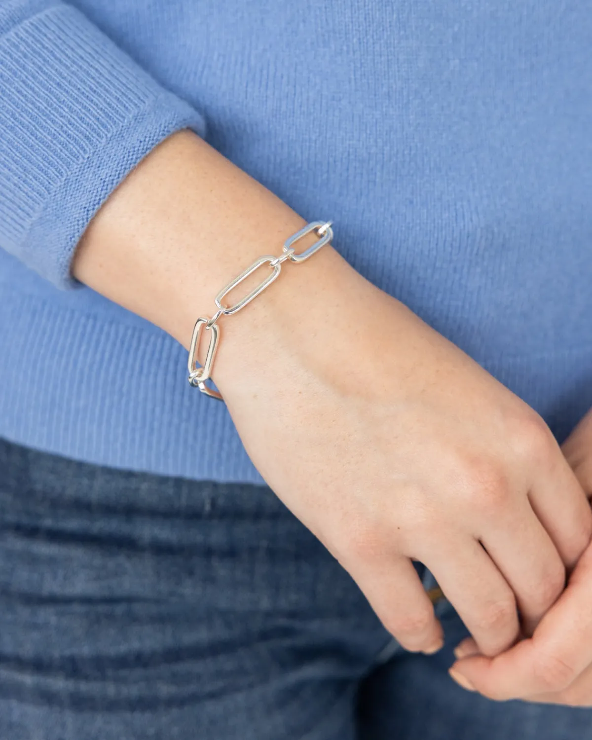 Mixed Link Paperclip Bracelet|Susan Shaw Outlet