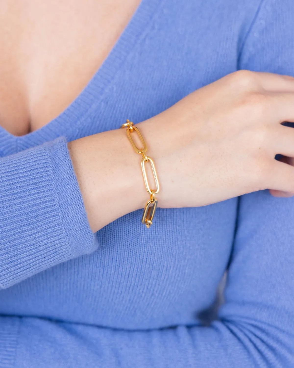 Mixed Link Paperclip Bracelet|Susan Shaw Outlet