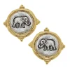 Mixed Metal Elephant Intaglio Studs|Susan Shaw Outlet