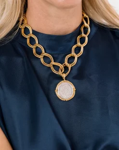 Mixed Metal Franc Chain Necklace|Susan Shaw Outlet