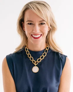 Mixed Metal Franc Chain Necklace|Susan Shaw Outlet