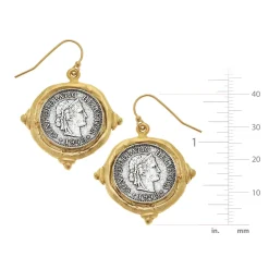 Mixed Metal French Franc Coin Earrings|Susan Shaw Discount