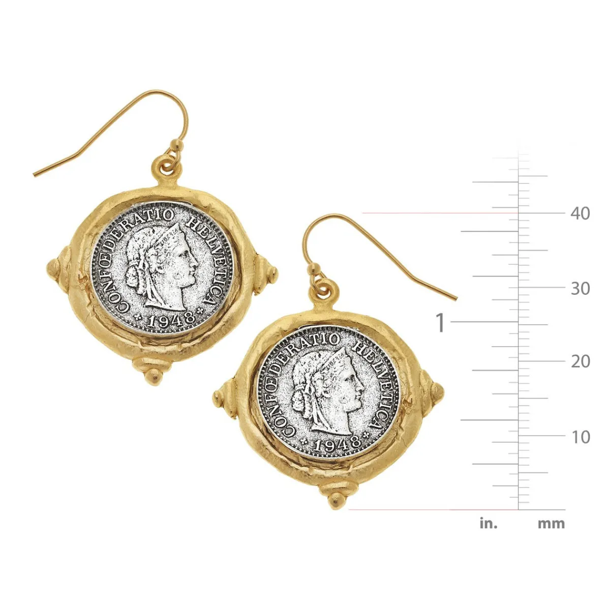 Mixed Metal French Franc Coin Earrings|Susan Shaw Discount