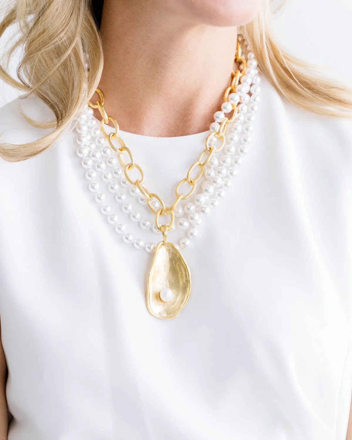 Multi Strand Oyster Necklace|Susan Shaw Hot