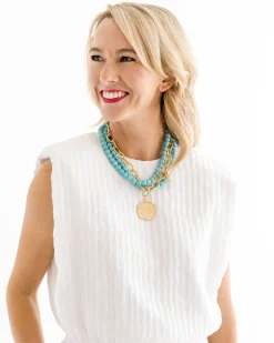 Multi Strand Turquoise + Coin Necklace|Susan Shaw Hot