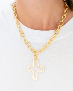 Open Cross Necklace|Susan Shaw Hot
