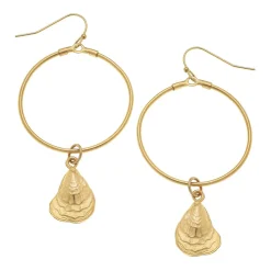 Oyster Drop Hoops|Susan Shaw Hot