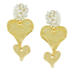 Pearl Cluster Heart Stack Earrings|Susan Shaw Clearance