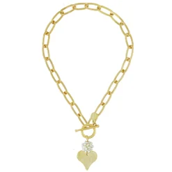Pearl Cluster + Heart Toggle Necklace|Susan Shaw Clearance