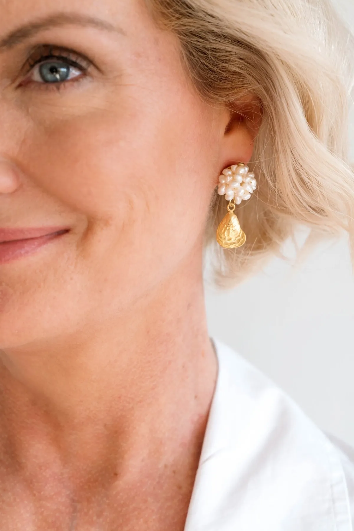 Pearl Cluster Oyster Drops|Susan Shaw Clearance