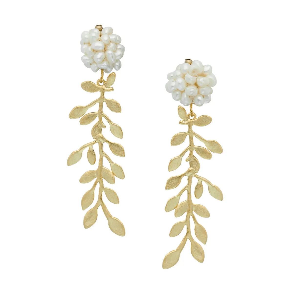 Pearl Cluster Vine Earrings|Susan Shaw