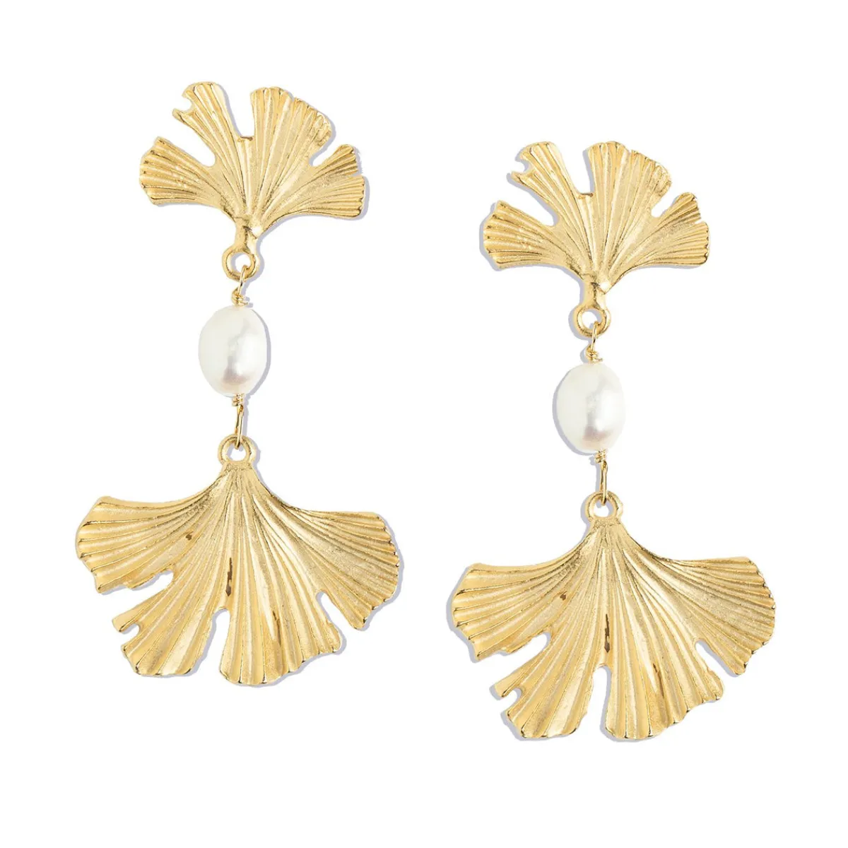 Pearl Ginkgo Earrings|Susan Shaw Hot