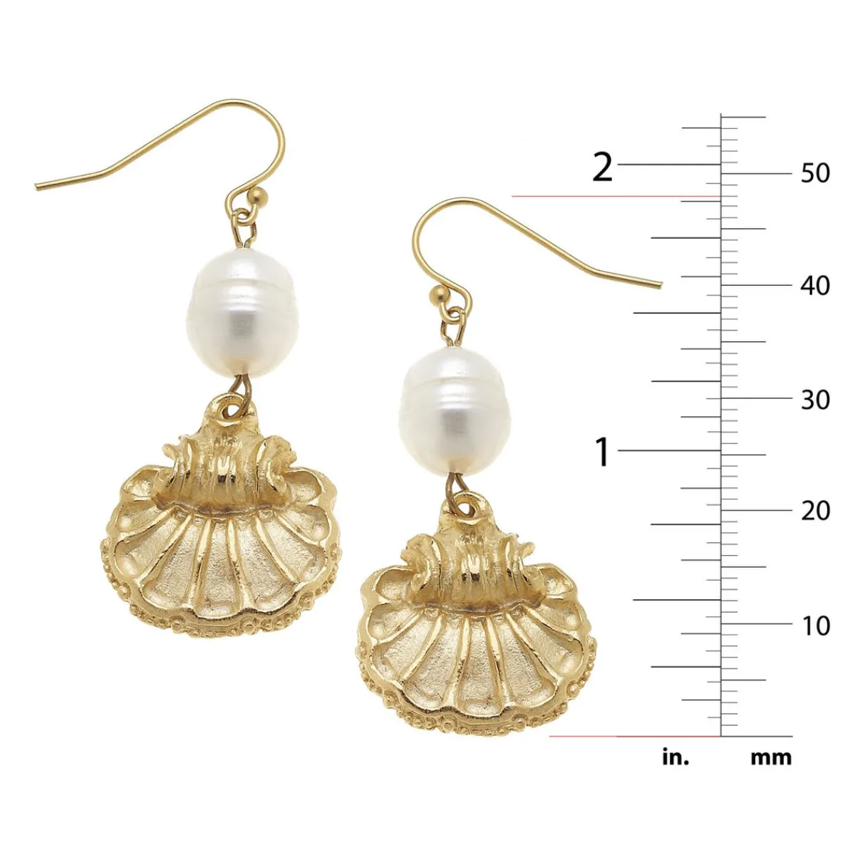 Pearl + Scallop Drop Earrings|Susan Shaw Online