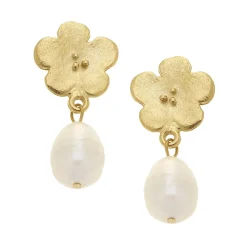 Poppy Pearl Drop Earrings|Susan Shaw Discount