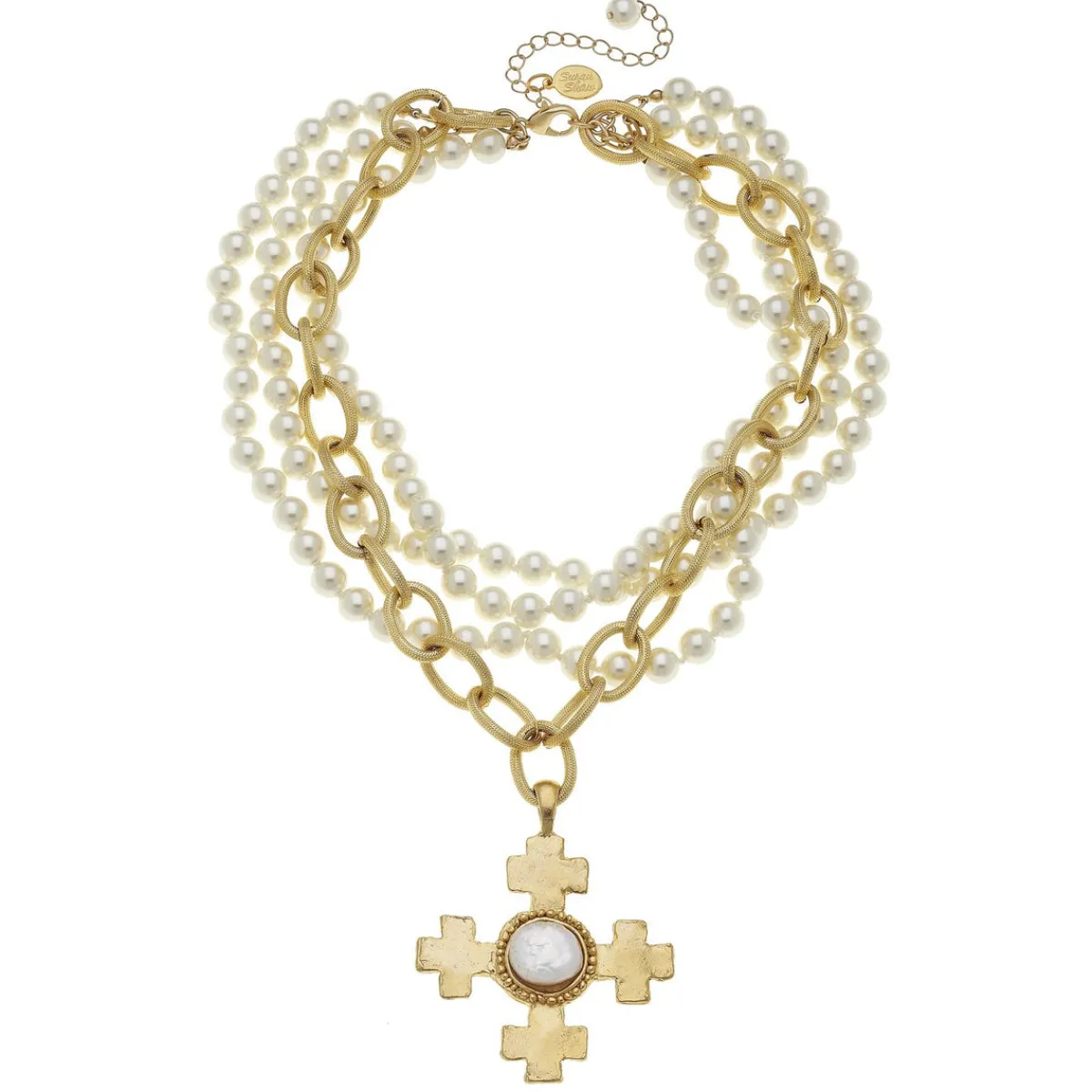 Quad Cross Multi-Strand Pearl Necklace|Susan Shaw Discount