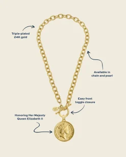 Queen Elizabeth Coin Necklace|Susan Shaw Clearance