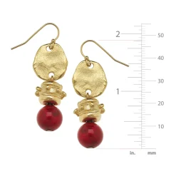 Red Coral Bentley Earrings|Susan Shaw Clearance