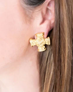 Regal Cross Studs|Susan Shaw Discount