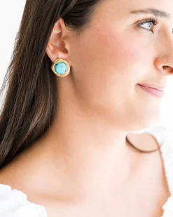 Round Turquoise Studs|Susan Shaw Outlet