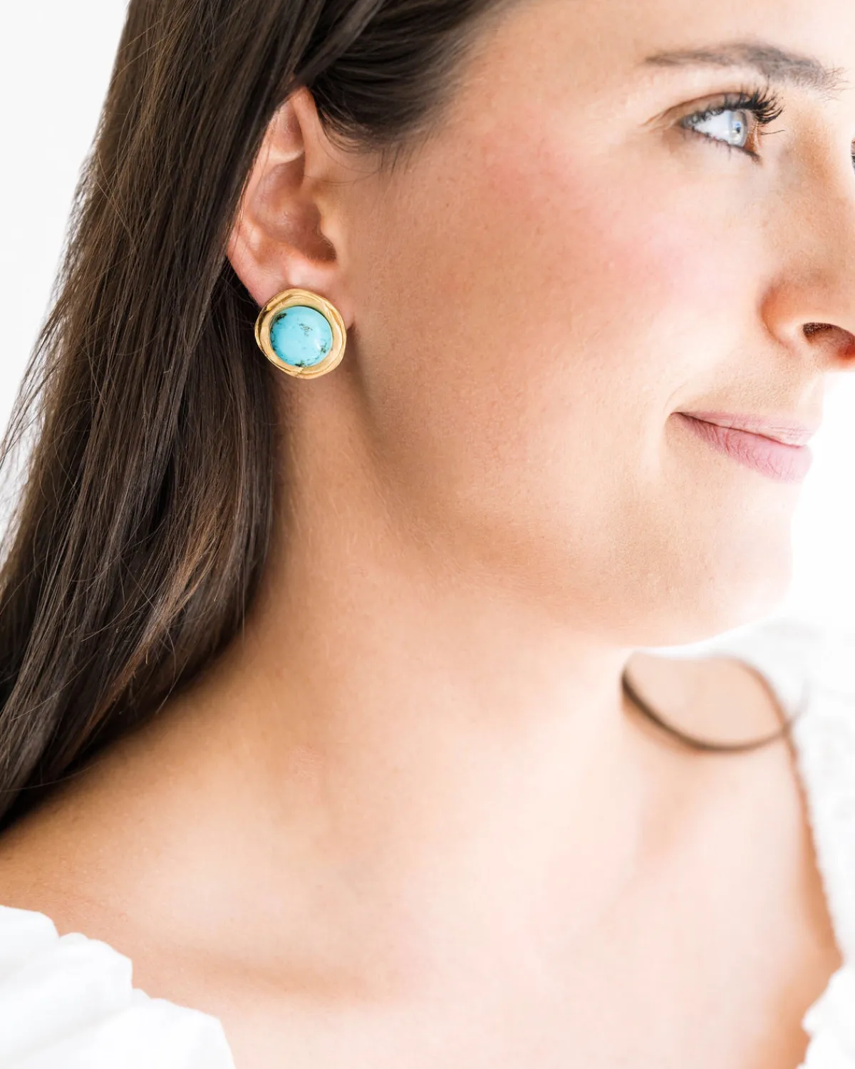 Round Turquoise Studs|Susan Shaw Outlet