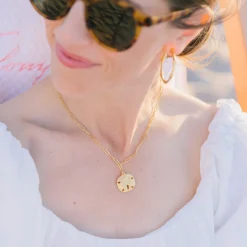 Sand Dollar Paperclip Necklace|Susan Shaw Discount