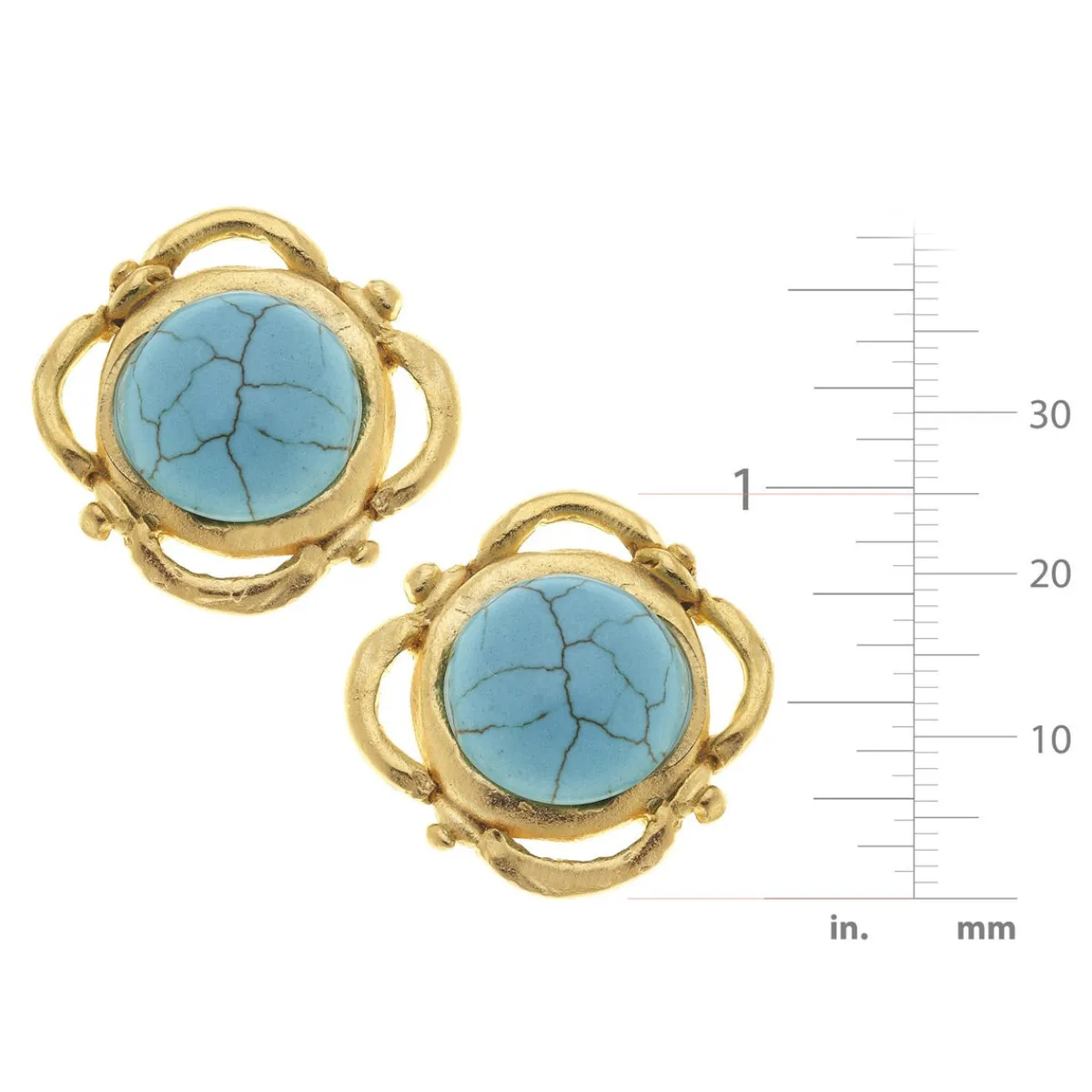 Scroll Turquoise Studs|Susan Shaw Sale