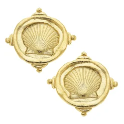 Shell Intaglio Studs|Susan Shaw Best