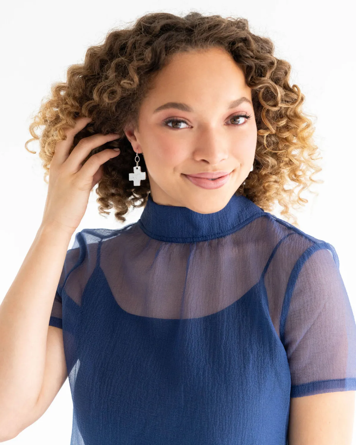 Square Cross Earrings|Susan Shaw Clearance