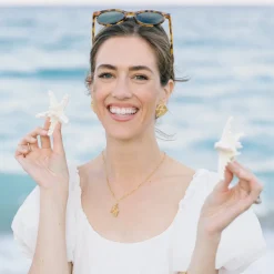 Starfish & Shell Paperclip Necklace|Susan Shaw Clearance
