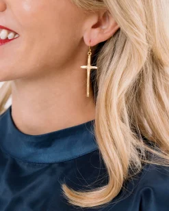 Tall Cross Earrings|Susan Shaw Discount