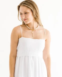 Tall Cross Pearl Necklace|Susan Shaw Hot