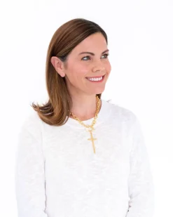 Tall Cross Toggle Necklace|Susan Shaw Outlet