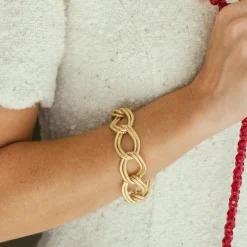 Textured Double Link Chain Bracelet|Susan Shaw Discount