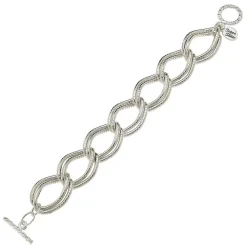 Textured Double Link Chain Bracelet|Susan Shaw Discount