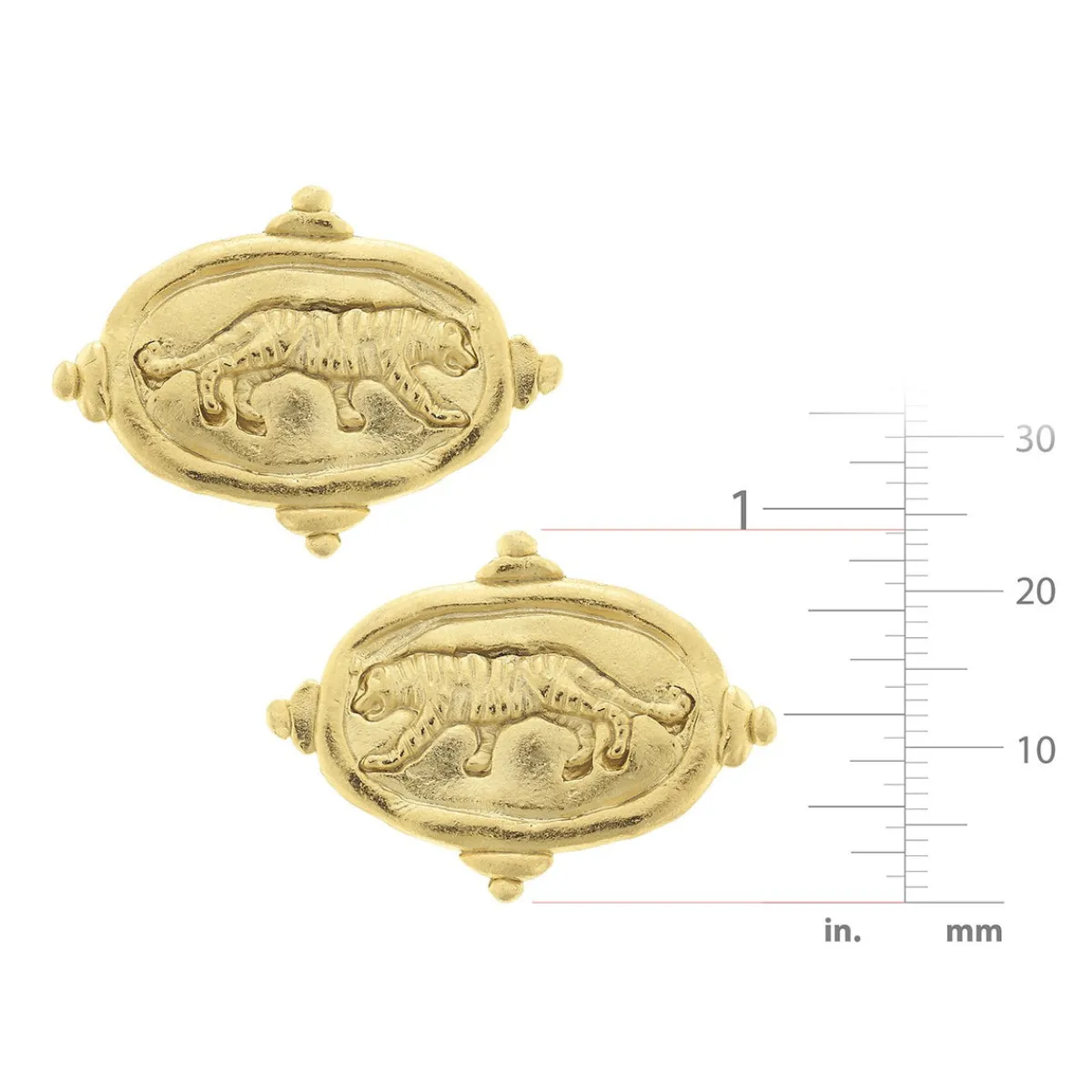 Tiger Intaglio Studs|Susan Shaw Sale