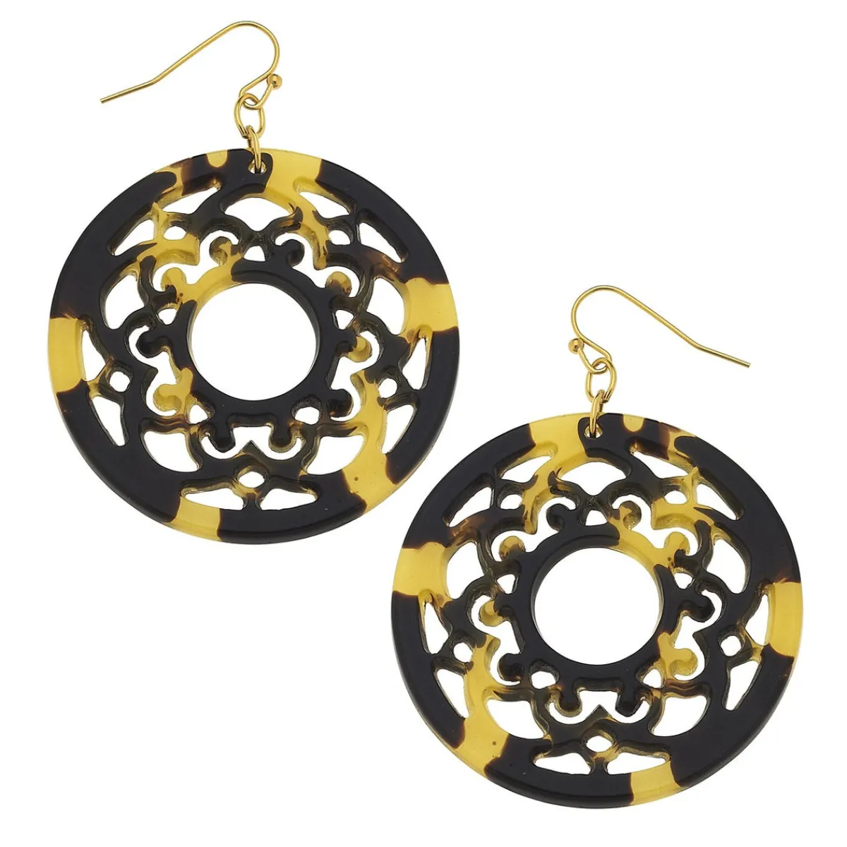 Tortoise Medallion Earrings|Susan Shaw Outlet