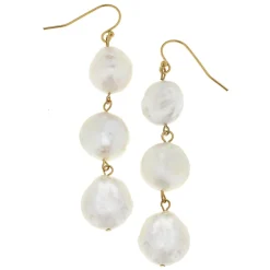 Triple Tier Pearl Drop Earrings|Susan Shaw Hot