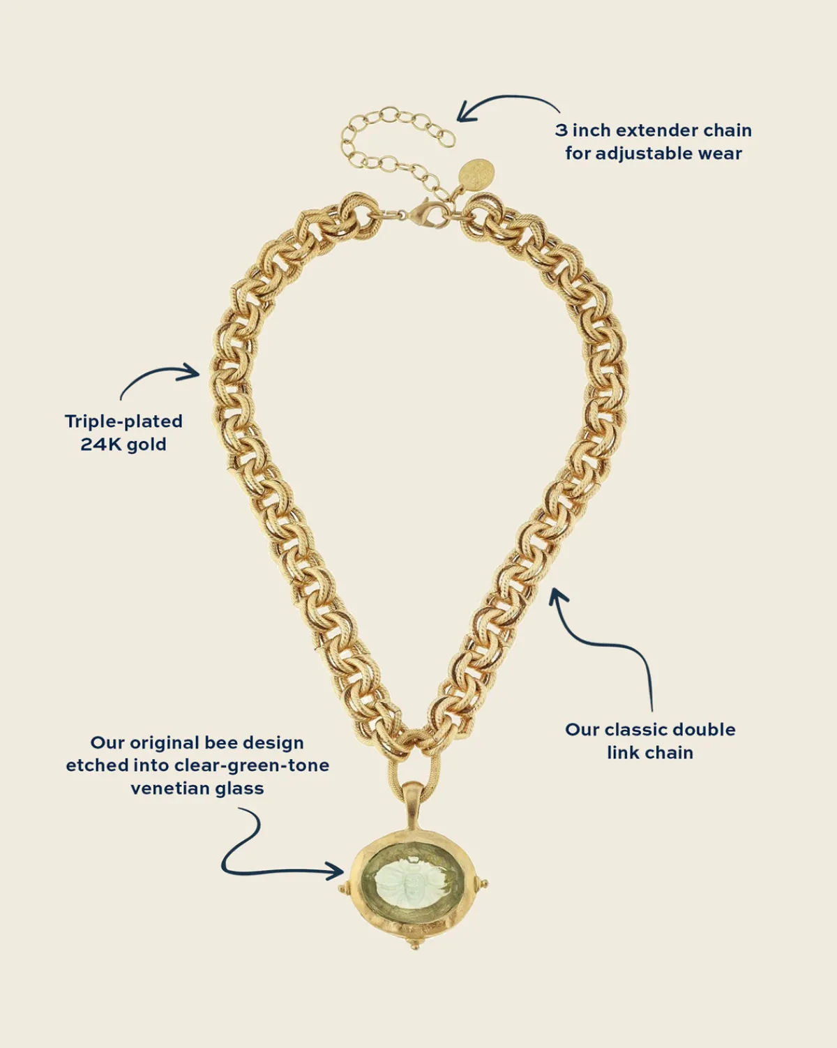 Venetian Glass Bee Necklace|Susan Shaw Clearance