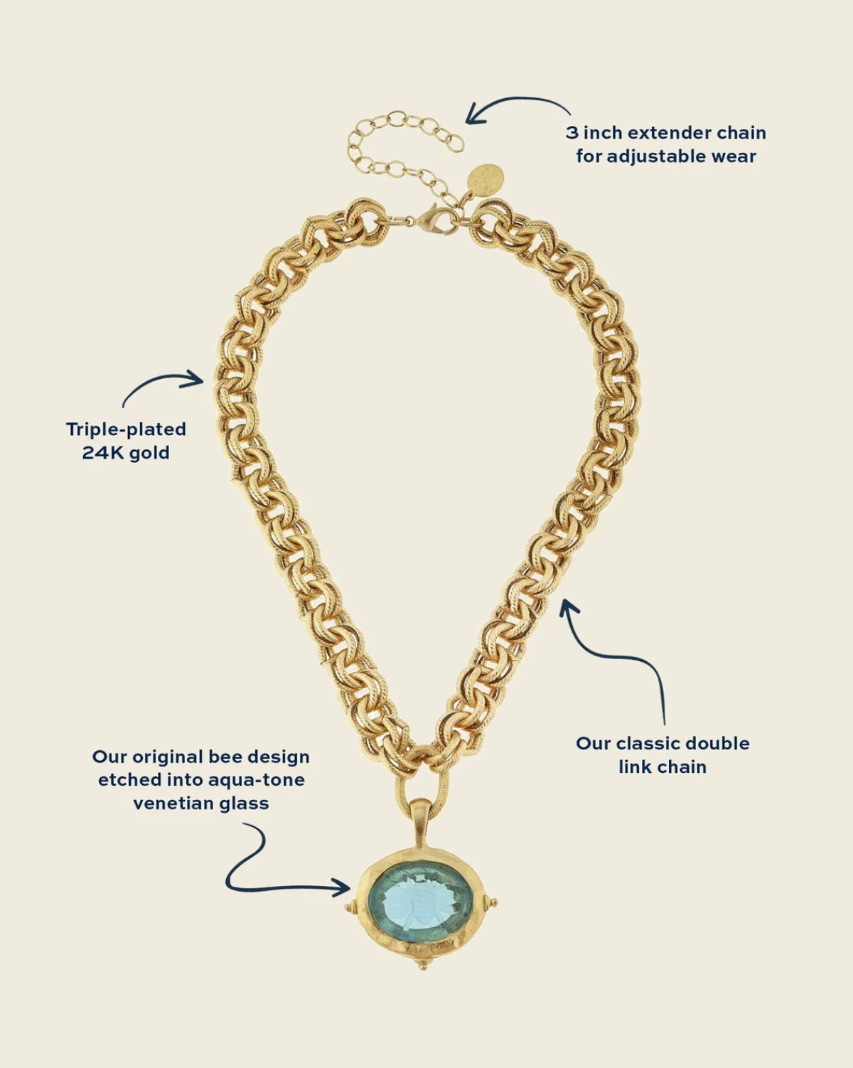Venetian Glass Bee Necklace|Susan Shaw Clearance