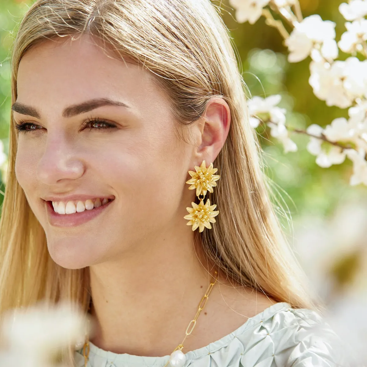 Water Lily Tier Earrings|Susan Shaw Clearance